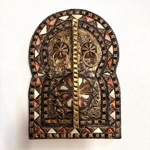 Handmade Bone Inlay Moroccan Arc Hidden Mirror